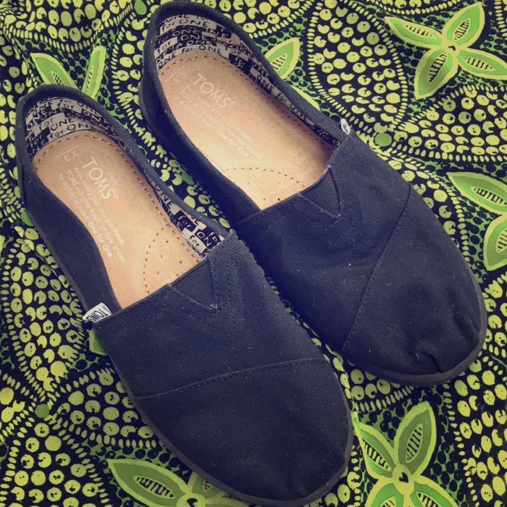 Kids Toms Classic Black Shoes